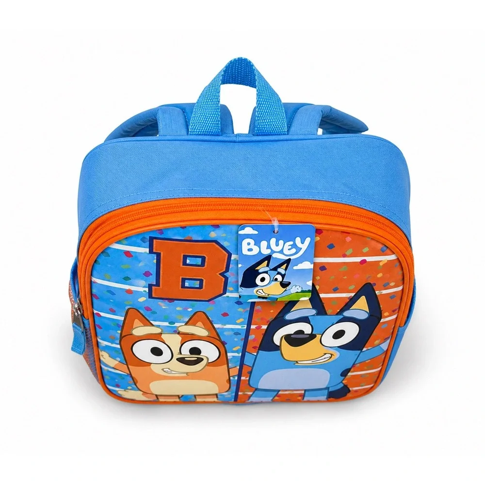 Bluey Bingo Kids Backpack School Bag‎ NWT Toddler Preschool Blue Orange 18
